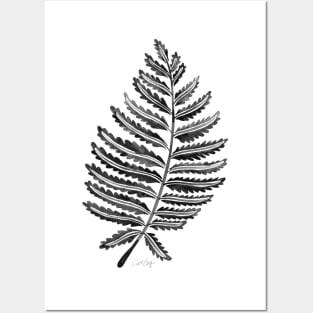 fern leaf black Posters and Art